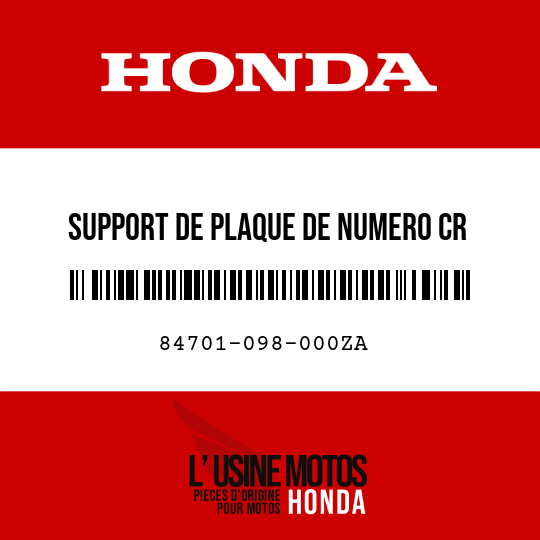 image de 84701-098-000ZA SUPPORT DE PLAQUE DE NUMERO CR 