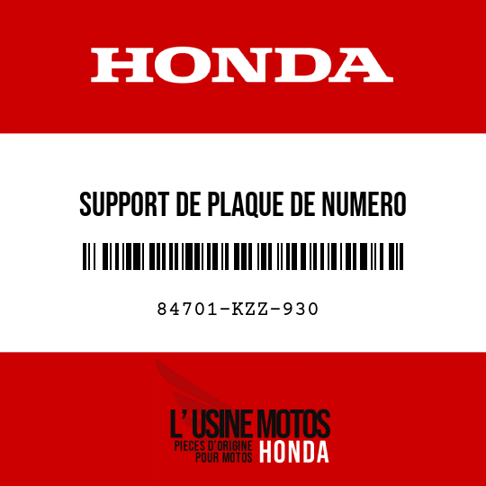 image de 84701-KZZ-930 SUPPORT DE PLAQUE DE NUMERO