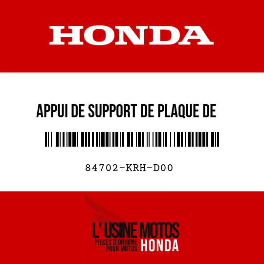 image de 84702-KRH-D00 APPUI DE SUPPORT DE PLAQUE DE NUMERO