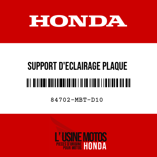 image de 84702-MBT-D10 SUPPORT D'ECLAIRAGE PLAQUE
