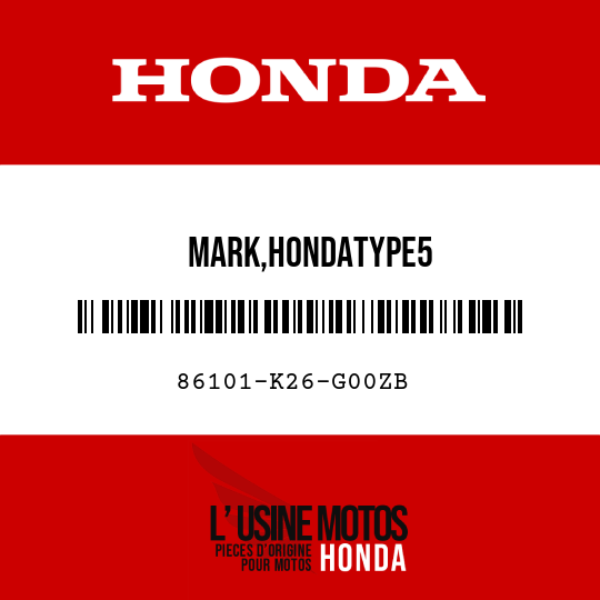image de 86101-K26-G00ZB MARK,HONDATYPE5