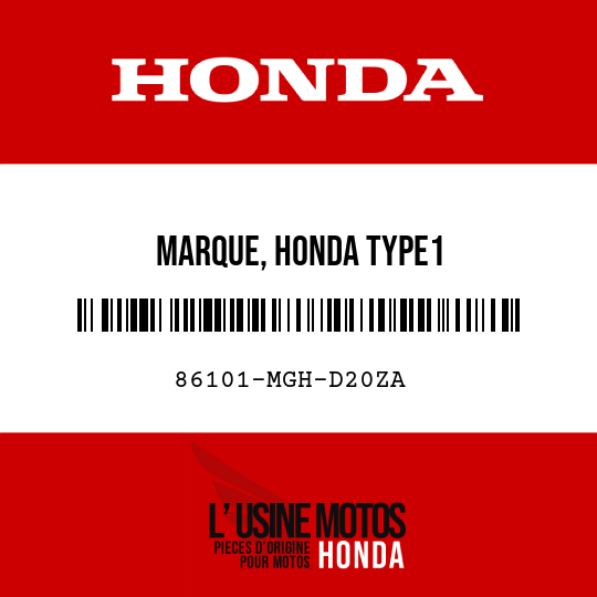 image de 86101-MGH-D20ZA MARQUE, HONDA TYPE1