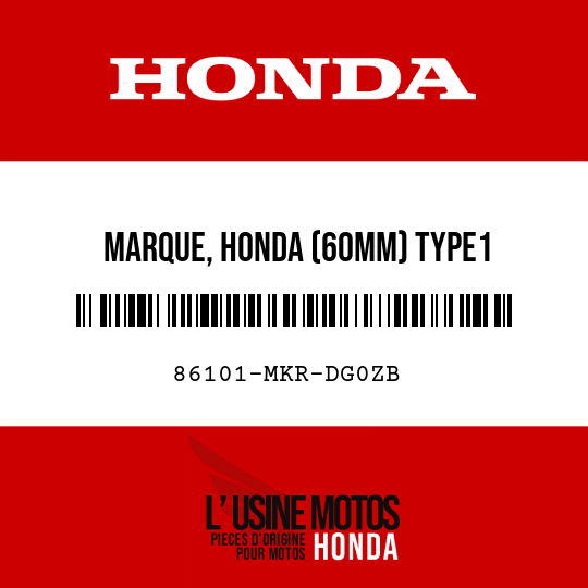 image de 86101-MKR-DG0ZB MARQUE, HONDA (60MM) TYPE1