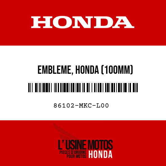 image de 86102-MKC-L00 EMBLEME, HONDA (100MM)