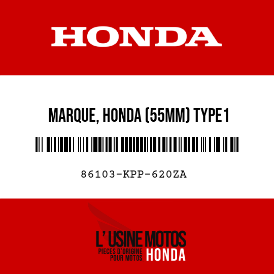 image de 86103-KPP-620ZA MARQUE, HONDA (55MM) TYPE1