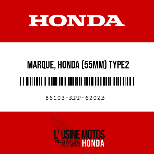image de 86103-KPP-620ZB MARQUE, HONDA (55MM) TYPE2