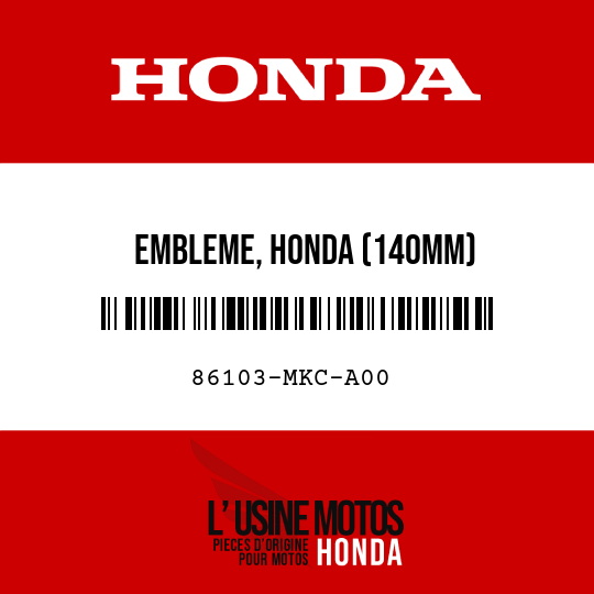 image de 86103-MKC-A00 EMBLEME, HONDA (140MM)