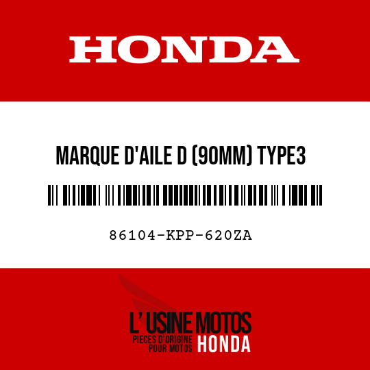 image de 86104-KPP-620ZA MARQUE D'AILE D (90MM) TYPE3