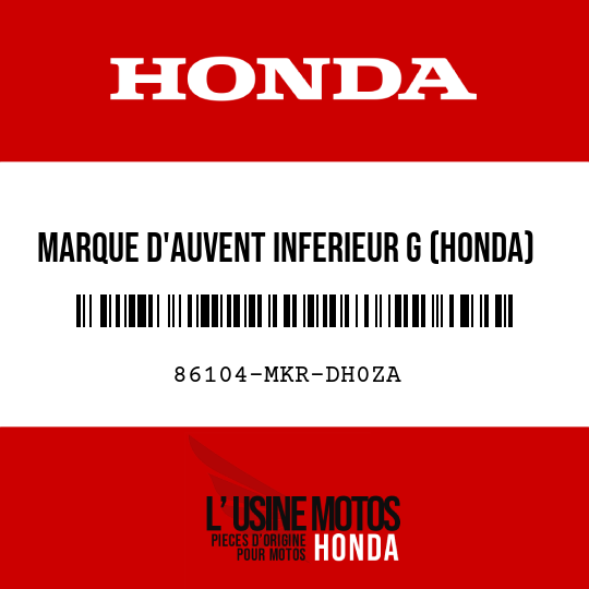 image de 86104-MKR-DH0ZA MARQUE D'AUVENT INFERIEUR G (HONDA) TYPE2