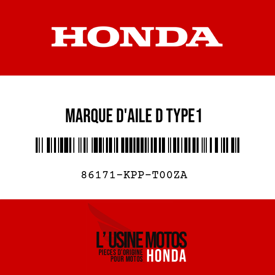 image de 86171-KPP-T00ZA MARQUE D'AILE D TYPE1