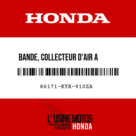 image de 86171-KYK-910ZA BANDE, COLLECTEUR D'AIR A     RESERVOIR D TYPE1
