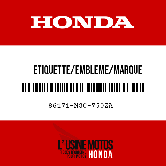 image de 86171-MGC-750ZA ETIQUETTE/EMBLEME/MARQUE