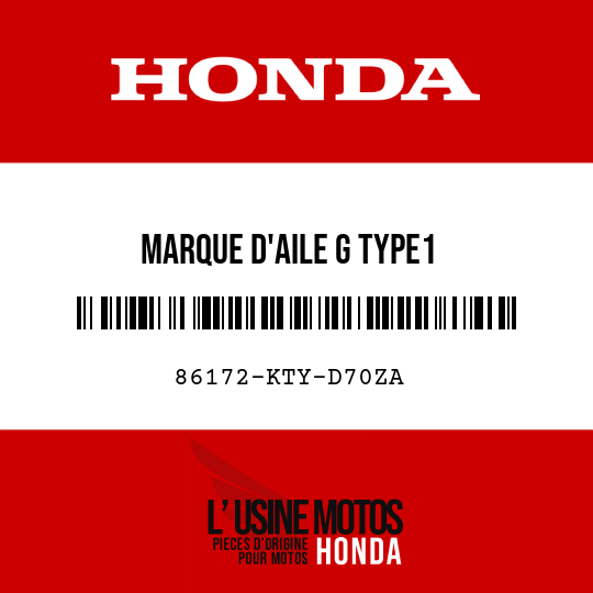 image de 86172-KTY-D70ZA MARQUE D'AILE G TYPE1