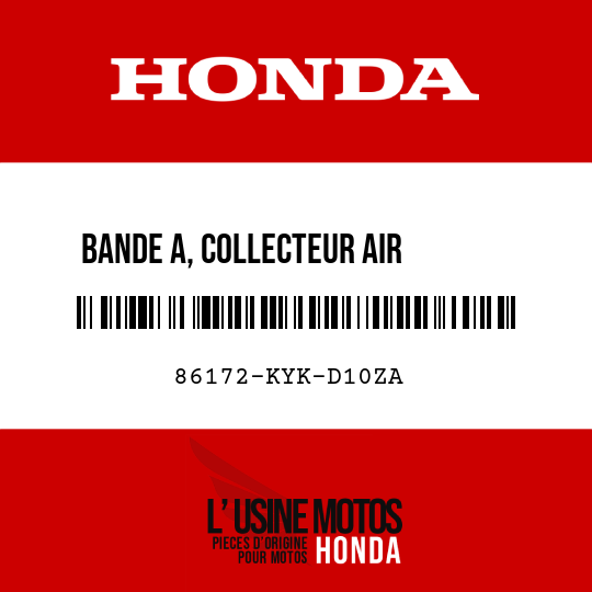image de 86172-KYK-D10ZA BANDE A, COLLECTEUR AIR       RESERVOIR G TYPE1