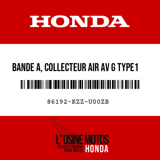 image de 86192-KZZ-U00ZB BANDE A, COLLECTEUR AIR AV G TYPE1