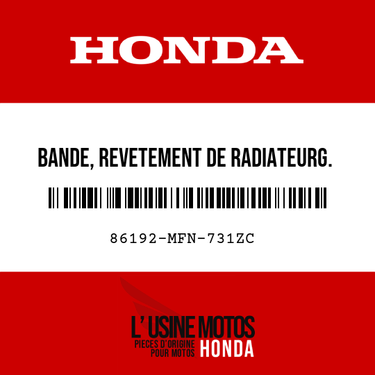 image de 86192-MFN-731ZC BANDE, REVETEMENT DE RADIATEURG. TYPE3