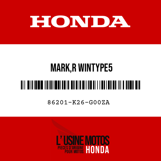 image de 86201-K26-G00ZA MARK,R WINTYPE5