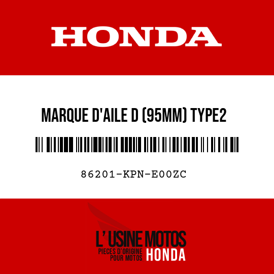 image de 86201-KPN-E00ZC MARQUE D'AILE D (95MM) TYPE2