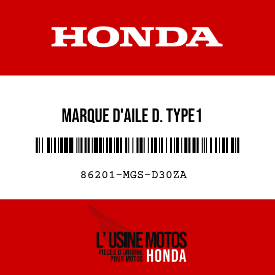 image de 86201-MGS-D30ZA MARQUE D'AILE D. TYPE1