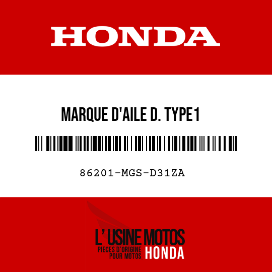 image de 86201-MGS-D31ZA MARQUE D'AILE D. TYPE1