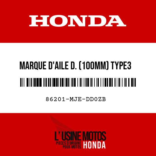 image de 86201-MJE-DD0ZB MARQUE D'AILE D. (100MM) TYPE3