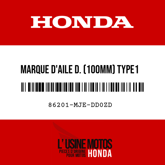 image de 86201-MJE-DD0ZD MARQUE D'AILE D. (100MM) TYPE1