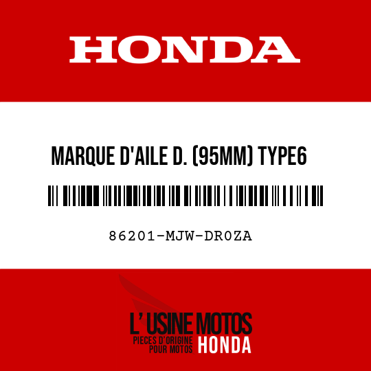 image de 86201-MJW-DR0ZA MARQUE D'AILE D. (95MM) TYPE6