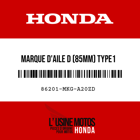 image de 86201-MKG-A20ZD MARQUE D'AILE D (85MM) TYPE1