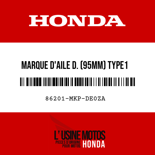 image de 86201-MKP-DE0ZA MARQUE D'AILE D. (95MM) TYPE1