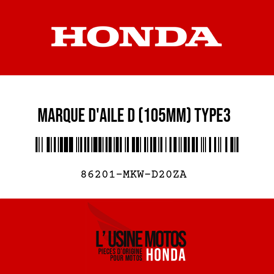 image de 86201-MKW-D20ZA MARQUE D'AILE D (105MM) TYPE3