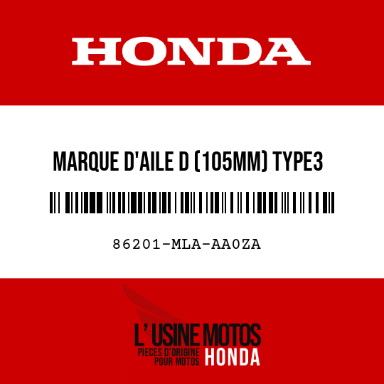 image de 86201-MLA-AA0ZA MARQUE D'AILE D (105MM) TYPE3