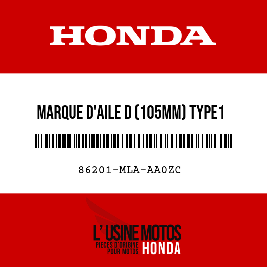 image de 86201-MLA-AA0ZC MARQUE D'AILE D (105MM) TYPE1
