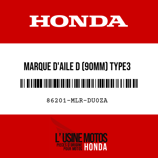 image de 86201-MLR-DU0ZA MARQUE D'AILE D (90MM) TYPE3