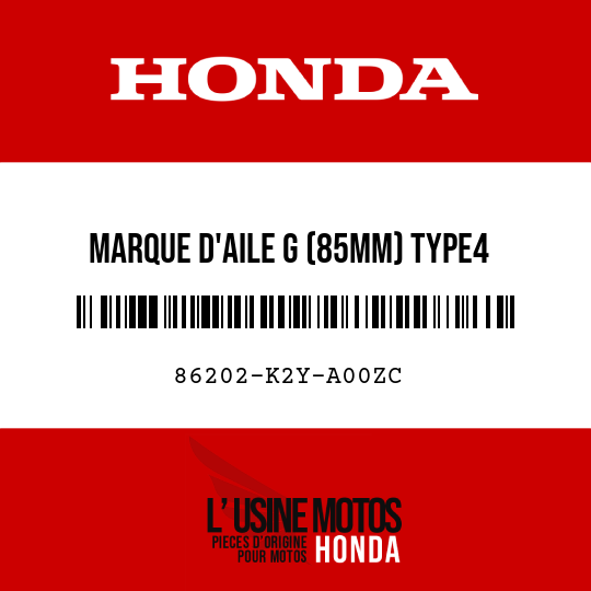 image de 86202-K2Y-A00ZC MARQUE D'AILE G (85MM) TYPE4