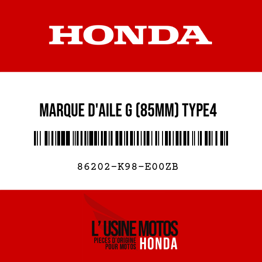 image de 86202-K98-E00ZB MARQUE D'AILE G (85MM) TYPE4