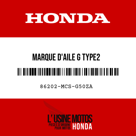 image de 86202-MCS-G50ZA MARQUE D'AILE G TYPE2