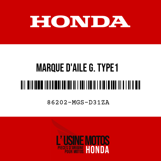 image de 86202-MGS-D31ZA MARQUE D'AILE G. TYPE1