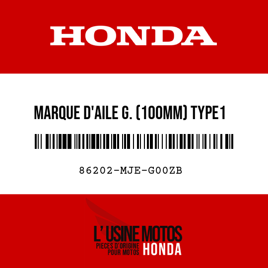 image de 86202-MJE-G00ZB MARQUE D'AILE G. (100MM) TYPE1