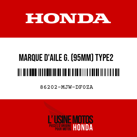 image de 86202-MJW-DF0ZA MARQUE D'AILE G. (95MM) TYPE2
