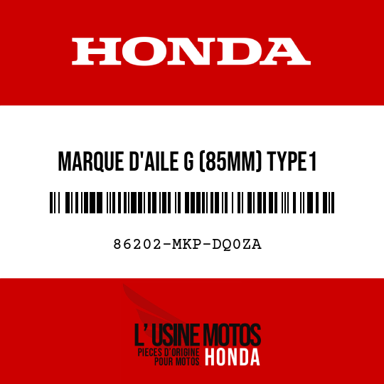 image de 86202-MKP-DQ0ZA MARQUE D'AILE G (85MM) TYPE1