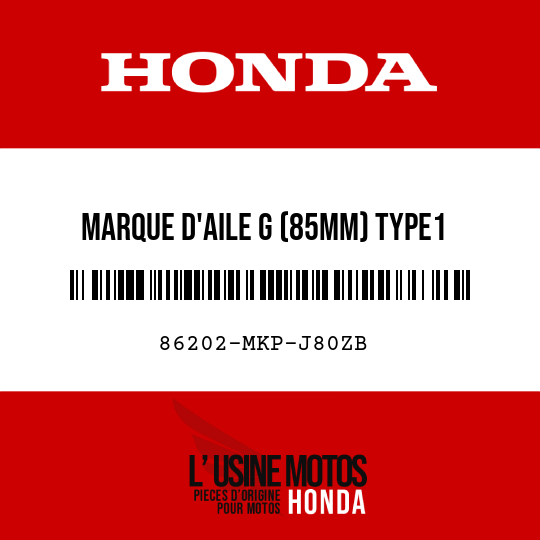 image de 86202-MKP-J80ZB MARQUE D'AILE G (85MM) TYPE1