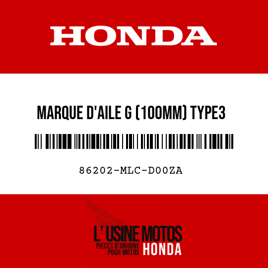 image de 86202-MLC-D00ZA MARQUE D'AILE G (100MM) TYPE3