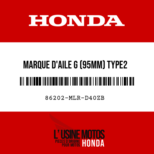 image de 86202-MLR-D40ZB MARQUE D'AILE G (95MM) TYPE2