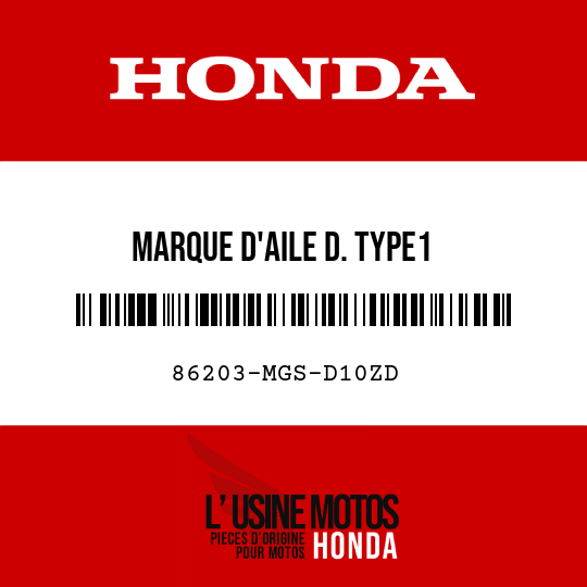 image de 86203-MGS-D10ZD MARQUE D'AILE D. TYPE1