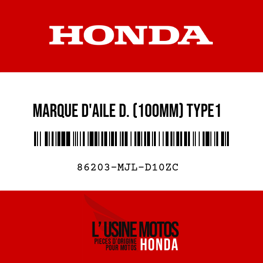 image de 86203-MJL-D10ZC MARQUE D'AILE D. (100MM) TYPE1