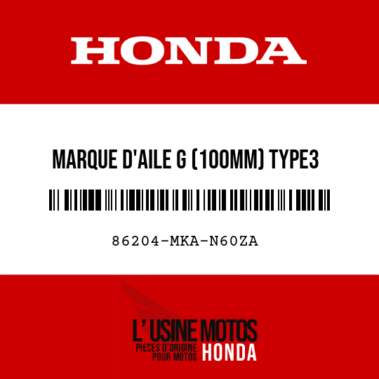 image de 86204-MKA-N60ZA MARQUE D'AILE G (100MM) TYPE3