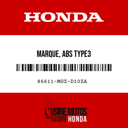 image de 86611-MGZ-D10ZA MARQUE, ABS TYPE3