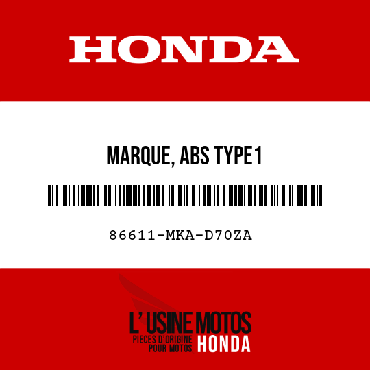 image de 86611-MKA-D70ZA MARQUE, ABS TYPE1