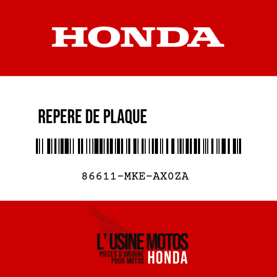 image de 86611-MKE-AX0ZA REPERE DE PLAQUE              D'IMMATRICULATION AV TYPE1