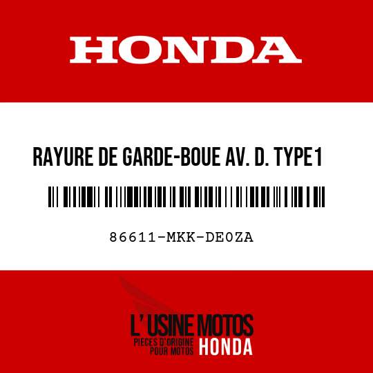 image de 86611-MKK-DE0ZA RAYURE DE GARDE-BOUE AV. D. TYPE1